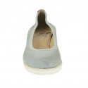 Woman's pump in blue grey leather wedge heel 4 - Available sizes:  42