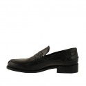 Man's elegant and classic loafer in black leather - Available sizes:  38