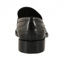 Klassischer und eleganter Herrenmokassin aus schwarzem Leder - Verfügbare Größen:  36, 37, 38, 46, 48