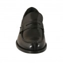 Klassischer und eleganter Herrenmokassin aus schwarzem Leder - Verfügbare Größen:  36, 37, 38, 46, 48