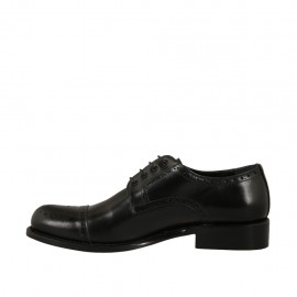 Zapato derby para hombre con cordones y puntera floral en piel de color negro - Tallas disponibles:  38 2