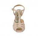 Sandale pour femmes en cuir verni nue avec courroie talon 8 - Pointures disponibles:  42