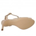Sandale pour femmes en cuir verni nue avec courroie talon 8 - Pointures disponibles:  42