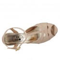 Woman's strap sandal in nude patent leather heel 8 - Available sizes:  42