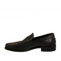 Man's loafer in black leather - Available sizes:  38, 47, 50
