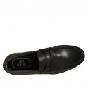 Man's loafer in black leather - Available sizes:  38, 47, 50