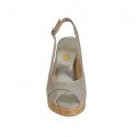 Sandale pour femmes en daim gris talon compensé 10 - Pointures disponibles:  42