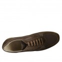Chaussure sportif pour hommes avec lacets en daim taupe et cuir et tissu gris  - Pointures disponibles:  47