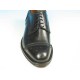 Men's laced derby shoe with floral captoe in black leather - Available sizes:  53, 54