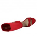 Woman's sandal with platform in red elastic fabric heel 11 - Available sizes:  32, 34, 42