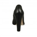 Woman's open toe pump with platform in black leather heel 11 - Available sizes:  31
