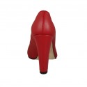 Zapato de salon abierto en punta para mujer con plataforma en piel roja tacon 11 - Tallas disponibles:  31