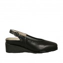 Chanel da donna con plantare estraibile in pelle nera zeppa 4 - Misure disponibili: 33, 34, 42, 43, 44