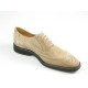 Chaussure Oxford à lacets pour hommes avec bout Brogue en daim couleur beige sable - Pointures disponibles:  52, 54