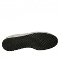 Chaussure à lacets sportif pour hommes en daim et daim perforé gris et cuir blanc - Pointures disponibles:  46