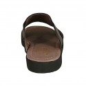 Men's mule with elastic bands in black leather - Available sizes:  46