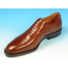 Chaussure oxford à lacets pour hommes avec bout droit en cuir marron - Pointures disponibles:  52 2