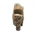 Woman's highfronted sandal with multicolored optical platform in beige leather heel 10 - Available sizes:  42