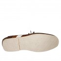 Mocassin sportif pour hommes avec lacets en cuir marron, cognac et blanc - Pointures disponibles:  47