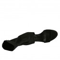 Sandalo da donna con plateau in tessuto elasticizzato nero tacco 11 - Misure disponibili: 34