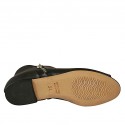 Zapato abierto para mujer con cremalleras en piel negra tacon 1 - Tallas disponibles:  33, 34
