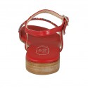Sandale pour femmes en cuir rouge avec courroie et strass talon 2 - Pointures disponibles:  32