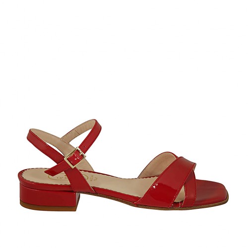 red 2 strap sandals