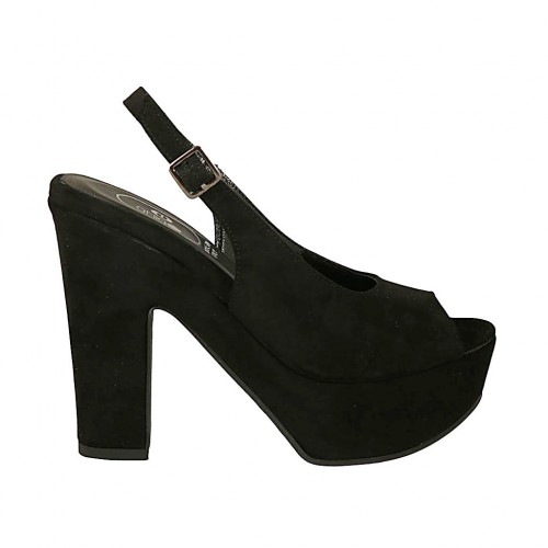 black suede platform sandals