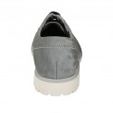 Men's casual laced shoe in grey nubuck leather - Available sizes:  46, 47