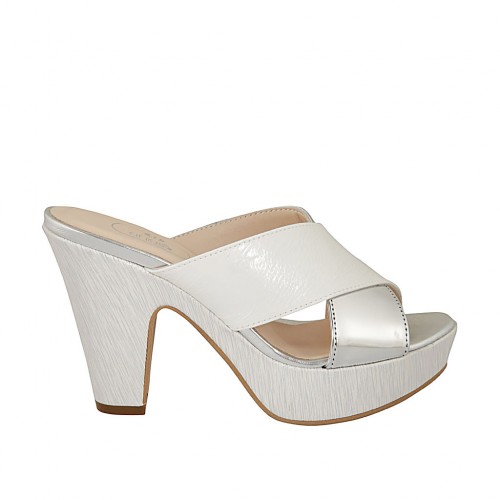 silver patent leather heels