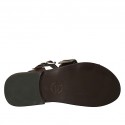 Sandale pour hommes avec boucles en cuir marron foncé - Pointures disponibles:  36, 37, 47