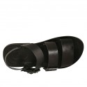 Sandale pour hommes avec boucles en cuir noir - Pointures disponibles:  36, 37, 47