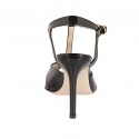 Woman's strap sandal in black patent leather heel 8 - Available sizes:  32, 42