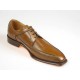 Zapato derby elegante con cordones para hombre en piel de color cuero - Tallas disponibles:  51