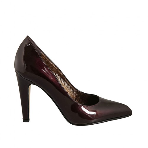 maroon patent leather heel 9