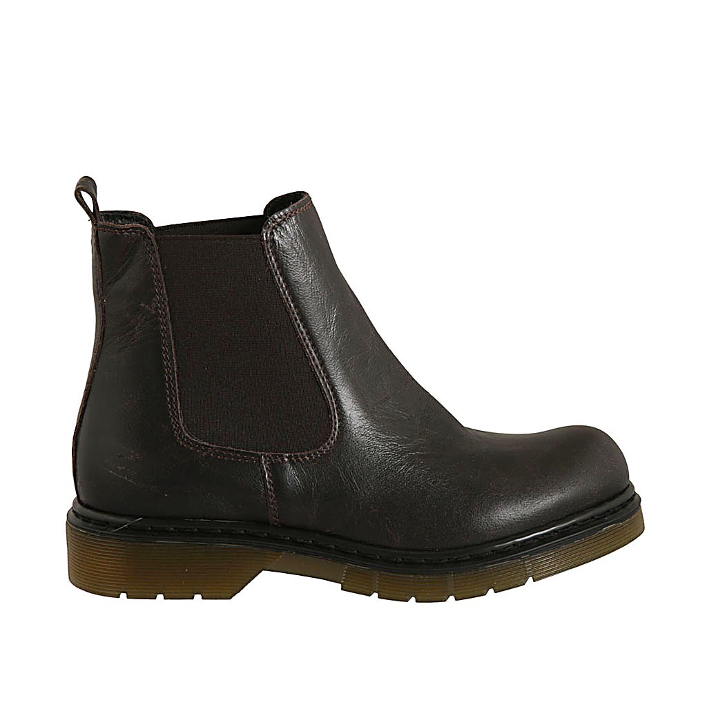 dark brown ankle boots with heel