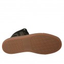 Chaussure à la cheville pour hommes avec fermeture éclair et lacets en cuir noir et gris - Pointures disponibles:  37