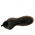 Knöchelhoher Herrenschuh mit Reißverschluss und Schnürsenkeln aus schwarzem und grauem Leder - Verfügbare Größen:  37, 47, 48
