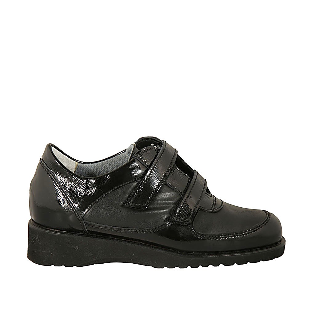 leather shoes with velcro straps