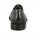 Men's laced derby shoe in black leather - Available sizes:  36, 37, 38, 50