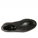 Men's laced derby shoe in black leather - Available sizes:  36, 37, 38, 50