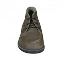 Zapato de sport con cordones para hombre en piel nubuk gris - Tallas disponibles:  38, 47