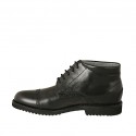 Chaussure sportif pour hommes avec lacets et bout droit en cuir noir - Pointures disponibles:  46