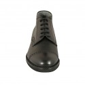 Zapato deportivo para hombre alto al tobillo con puntera en piel negra - Tallas disponibles:  46