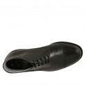 Men's sportive laced ankle shoe with captoe in black leather - Available sizes:  46