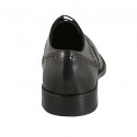 Herrenderbyschuh aus schwarzem Leder mit Schnüren und Broguedekoration - Verfügbare Größen:  36, 37, 38, 46, 47, 48, 49, 50