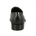 Herrenderbyschuh mit Kappe und Schnürsenkeln aus schwarzem Leder - Verfügbare Größen:  36, 37, 38