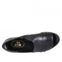 Chaussure ouvert pour femmes avec fermeture éclair en cuir noir talon 1 - Pointures disponibles:  33, 42