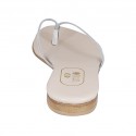 Woman's thong mules in white leather heel 1 - Available sizes:  42, 43