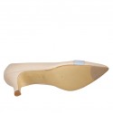 Woman's pointy pump shoe in nude and light blue leather heel 5 - Available sizes:  32